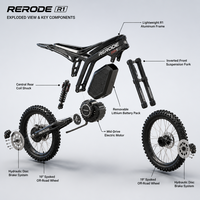 Moto tout-terrain électrique 10 kW, 72 V, 120 km d'autonomie, avec écran TFT de 2 pouces, directement de l'usine
