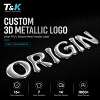 Badge en silicone 3D personnalisé sur mesure, de haute qualité, durable, lavable, autocollant de transfert thermique pour marque personnalisée
