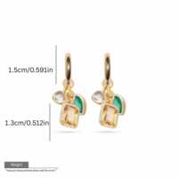 Boucles d'oreilles pendantes plaquées or EDGE personnalisées avec pierres précieuses multicolores, design élégant, bijoux de mode, boucles d'oreilles OEM ODM pour femmes