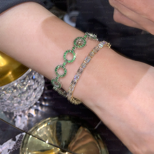 Pulsera de lujo de oro de 14K/18K, con un diamante redondo de 4.89 quilates cultivado en laboratorio. Joyería elegante para la noche (estilo femenino). - Product Image 6