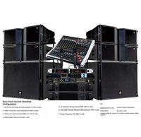 Set Speaker Line Array Ganda 8 Inch dengan Subwoofer Aktif Sistem Audio PA Panggung untuk Gereja, Konser, dan Pesta