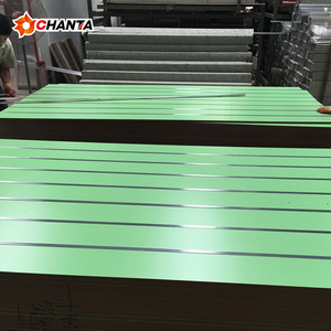 Panel de Pared Ranurado Personalizado de <span class=keywords><strong>MDF</strong></span> <span class=keywords><strong>Laminado</strong></span> de 18 mm, Resistente al Agua, Verde, Moderno, E1, Molduras de Madera para Oficinas de Primera Clase - Product Image 1