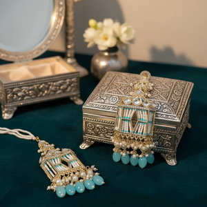 Bijouterie Boucles d'oreilles pendantes en plaqué or avec pierre et perles de Kundan Bijoux de perles élégants - Product Image 3