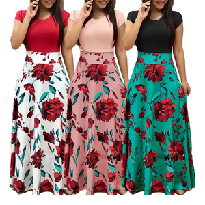Vestido Maxi Floral Elegante con Parches a la Moda 2026, Vestido <span class=keywords><strong>de</strong></span> Verano para Damas, Tallas Grandes, <span class=keywords><strong>Vestidos</strong></span> Africanos para Mujer - Product Image 2