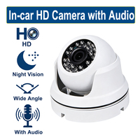 Caméra de tableau de bord compacte pour véhicule, enregistrement audio, AHD 720P, vision nocturne Starlight, caméra dôme grand angle, 12V, garantie 1 an