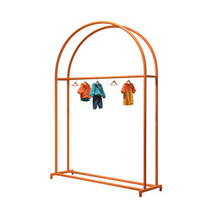 Espositore Semplice per Negozio di Abbigliamento, Stand da Terra per Vestiti per Bambini, Appendiabiti Arancione Personalizzato - Product Image 1