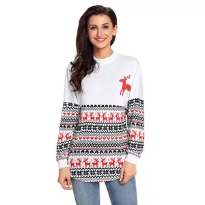 Spirit Jersey Long Sleeve Knit Christmas Sweater for Women
