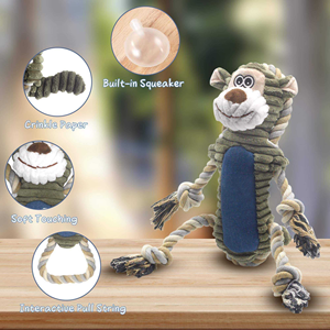 Custom Animal <b>Plush</b> Rope Dog Toy Cotton Chew Tug Toy Interactive Pet Toy OEM ODM Wholesale Supplier Bulk Order Brand - Product Image 4