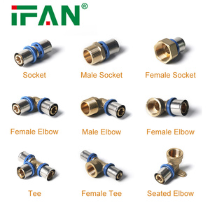 IFAN Hot Selling Cw617 Brass Pex Pipe Fittings Coupling Plumbing Fittings Pex Press Fittings