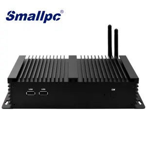 Harga pabrik Smallpc Core I7 Dual Core 6USB 2Lan daya rendah nol kebisingan tanpa kipas PC Industri Mini