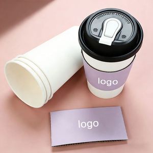 Factory Direct Customizable Free Design White Kraft Paper <b>Coffee</b> Cup With Sleeve Insulated Ideal for <b>Takeaway</b> Beverage Packaging - Product Image 1
