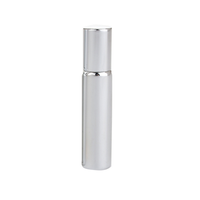 Flacon à bille en verre plaqué or jaune et argent de luxe 5ml/10ml avec diffuseur en acier traité UV pour sérum de soin de la peau
