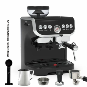 La cafetera italiana semiautomática móvil viene con molinillo, lo que permite la refinación del estilo italiano en una sola máquina. - Product Image 2