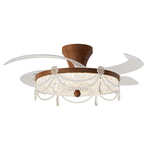 Donbao Ceiling Fan <b>Light</b> Integrated <b>Led</b> Vintage Crystal 96W Smart Control For Living <b>Room</b> Bedroom - Product Image 3