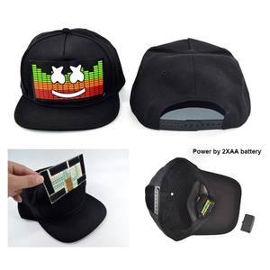 Gorra de Béisbol Negra con Luces LED, Activación por Voz, Música y Luz, Novedosa Gorra Luminosa para Fiestas - Product Image 3
