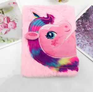 Plüsch Einhorn Notebook, Kunst pelz Notebook Hardcover Notebook Schreib block für Kinder