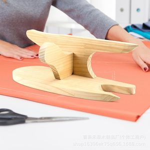 Herramienta de planchado de madera maciza para costuras y esquinas de cuellos, placa de presión para confección de prendas, amarillo claro 0528 - Product Image 5
