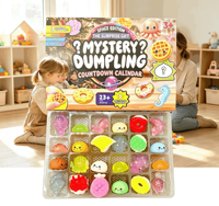 Boîte Mystère de Jouets Anti-Stress Squishy Poke Fidget, Calendrier de l'Avent Thème Pâtisserie, Cadeau Surprise pour Enfants