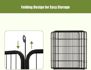 Parc pour chien robuste de grande taille, clôture modulaire à 8 panneaux avec porte autobloquante, cadre épaissi pour animaux de compagnie, utilisation intérieure et extérieure - Product Image 5