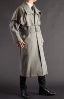 Manteau à revers pour hommes Costume décontracté en laine avec doublure Manteaux longs Cape à simple boutonnage Vêtements pour hommes Pardessus