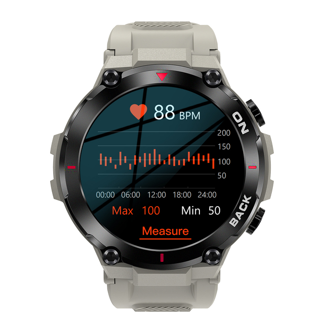 Outdoor GPS Smart Watch K37 IP68 Waterproof 480mAh Big Battery Android IOS Men Fitness Smartwatch with BT music Weather