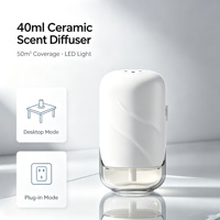 Diffuseur d'arômes professionnel 40 ml en verre, sans eau, à commande mécanique, silencieux, avec lumière LED, léger