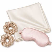 Ensemble de luxe pour le sommeil en soie de mûrier 100% naturelle 22 Momme, comprenant taie d'oreiller, masque de nuit et chouchous, idéal pour la vente en gros, OEM/ODM
