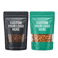 Sachet Doypack personnalisé pour biscuits et noix, à fond plat, en plastique et feuille d'aluminium, réutilisable, pour emballage alimentaire, Marque de premier plan PT