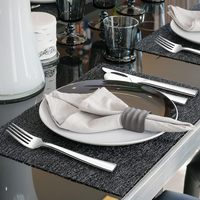 Ensemble de couverts en acier inoxydable 430 avec manche carré, plaqué or, couteau, fourchette, cuillère, faible MOQ, échantillon pour restaurant
