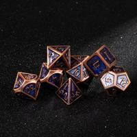 Jeu de dés polyédriques 7 en 1 en métal, jeu de dés pour les campagnes de jeu de rôle Dungeons & Dragons, cadeau pour les joueurs, avec marquages numériques standard