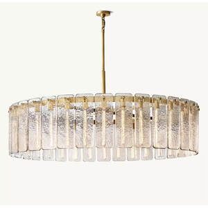 Banquet Hall Hotel Large Round Iron LED Chandelier Designer Villa Luxury Living Room Big Modern Glass 60" Chandelier - Product Image 4