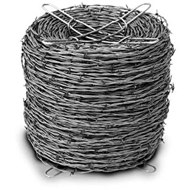 Zinc Coated Barbed Wire 4-Point 1320 ft Length 5 in Barb 12.5 GA