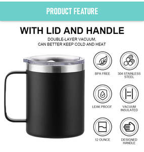 Taza de Café de Viaje con Aislamiento al Vacío de Doble Pared, de Acero Inoxidable, Ecológica, con Logotipo Personalizado, de 12oz, 14oz, 16oz, con Indicador LED de Temperatura - Product Image 5