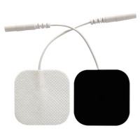 Électrode adhésive réutilisable TENS EMS 5x5cm hypoallergénique pour soulagement de la douleur, stimulateur musculaire, physiothérapie