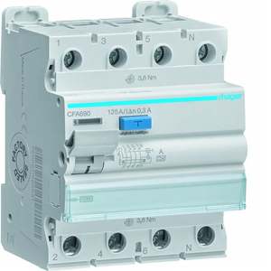 CFA690 ปรับแต่งได้ด้วย Hagers RCCB 3P+N 125A ประเภท A 300mA 4 โมดูล - Product Image 1