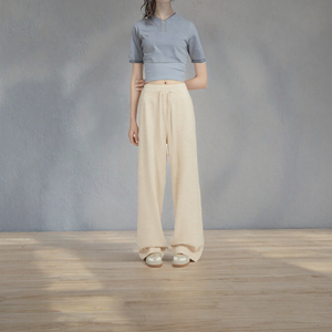 Pantalon de sport décontracté Yuanbofei pour femme, en coton respirant, avec poches, coupe ample et jambe large, idéal pour le yoga et les activités estivales en extérieur - Product Image 3