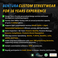 Sudadera con Capucha de Diseño Personalizado para Hombre, Estilo Holgado, de Algodón Lavado, con Efecto Desgastado por el Sol, Adornada con Remaches y Parches Bordados con Logotipo, de la Marca BENTURA