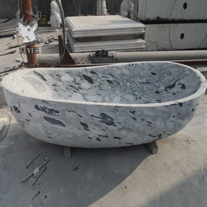 Bañera independiente de piedra natural sólida tallada a mano más vendida a la venta - Product Image 4