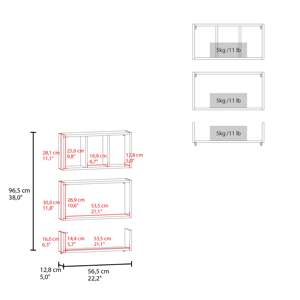 White Wall <b>Mounted</b> Floating Shelves For Living Room Decor Storage Display Rack - Product Image 5