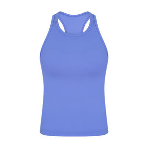 Vente en gros de débardeurs de yoga sans couture pour femmes vêtements de fitness à motif solide avec fermeture élastique à la taille - Product Image 1