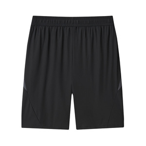 Shorts en toile unie pour homme, polyester/nylon, séchage rapide, noir/gris, vêtements décontractés d'été - Product Image 2