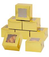 Boîtes avec fenêtre Petites boîtes de boulangerie 4x4x2.5 pouces Mini boîtes à gâteaux pour pâtisseries Cupcakes Desserts Donuts Chocolat