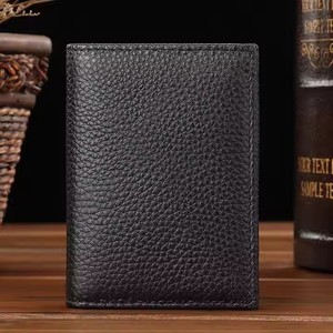 Personnalisé Slim Id Business Name Card Holder Portefeuille Pince à billets Litchi Grain Première couche Cuir de vachette Titulaire de la carte de crédit - Product Image 1