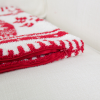 Housse de coussin personnalisable en tricot géométrique vintage de Noël avec fermeture éclair pour la décoration de la maison et de l'hôtel