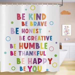 Cortina de ducha para niños, cortina de baño <span class=keywords><strong>con</strong></span> letras coloridas, Be Brave, palabras alentadoras, niño y niña para baño, decoración del hogar en Stock - Product Image 2
