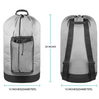 Panier à vêtements pliable en nylon Sac à dos avec logo personnalisé Panier à linge de voyage écologique Sac à cordon