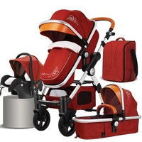 Poussette 4 en 1 moderne pour bébé, légère et pliable, système de voyage pour maman tendance, facile à transporter