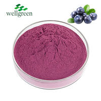 Poudre de jus de myrtille Solubilité dans l'eau Extrait de fruit de myrtille Saveur de fruit Poudre de myrtille