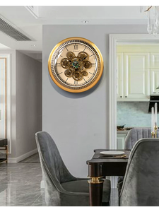 Nuevo Reloj de Pared Mecánico Rústico de Lujo Armens, de Metal, de Una Sola Cara, con Engranajes Móviles Reales, Funcionamiento Silencioso, Estilo Antiguo para Sala de Estar - Product Image 4