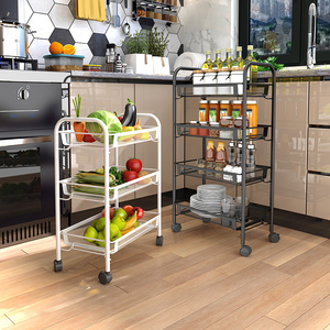 Organización doméstica DSH, venta al por mayor, estante móvil de 4/5 capas, carro de almacenamiento de cocina de Metal, carro para el hogar, estante de almacenamiento - Product Image 5